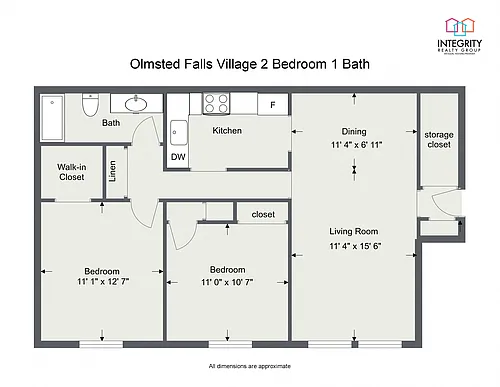 Floor plan 2 Bedroom 1 Bath
