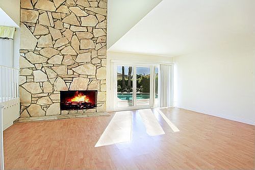 Impressive Stone Fireplace in Family Room