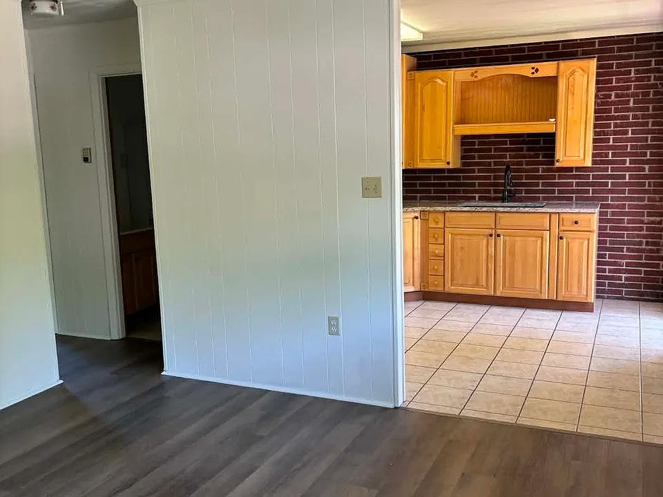 Living room looking into kitchen
