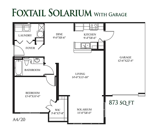 Floor plan Foxtail Solarium with Garage