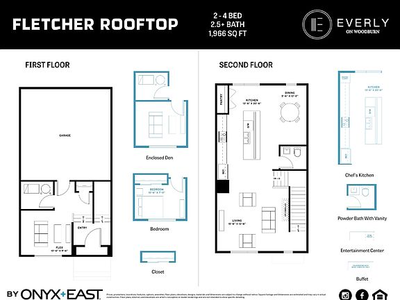 First and Second Floor Plan with Options