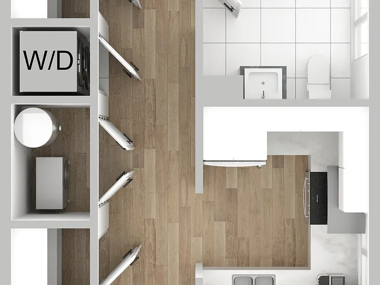 Explore this sleek and functional urban apartment, designed for contemporary living. Explore this sleek and functional urban apartment, designed for contemporary living.