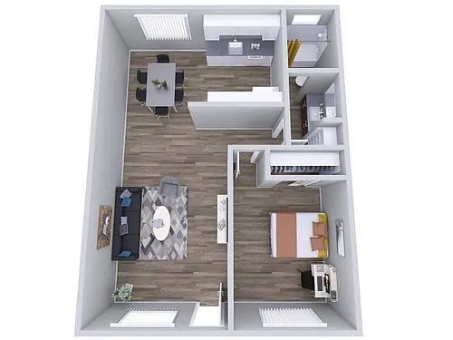 Floor plan One Bedroom/One Bath