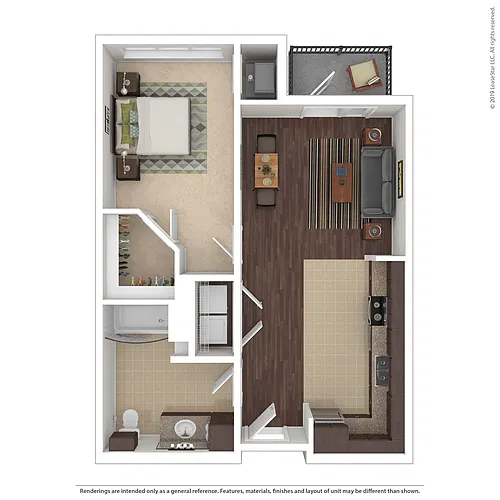 Floor plan 1 Bedroom Accessible - A6A - M