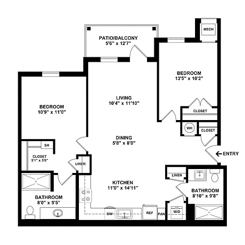 Floor plan Two Bedroom