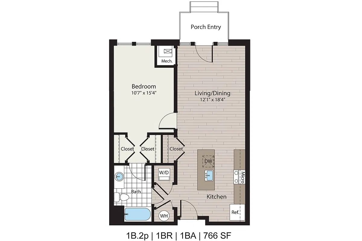 Floor plan 1B.2p