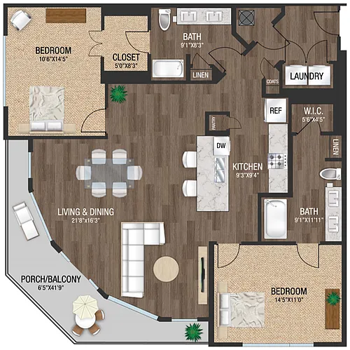 Floor plan Two Bedroom B