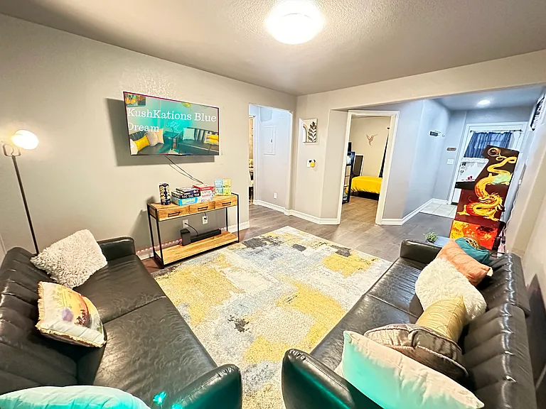 Come chill in our living room sanctuary_it's where comfort and fun hang out together!