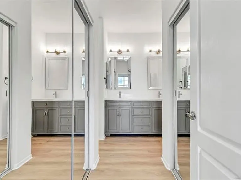 Master bathroom and closets