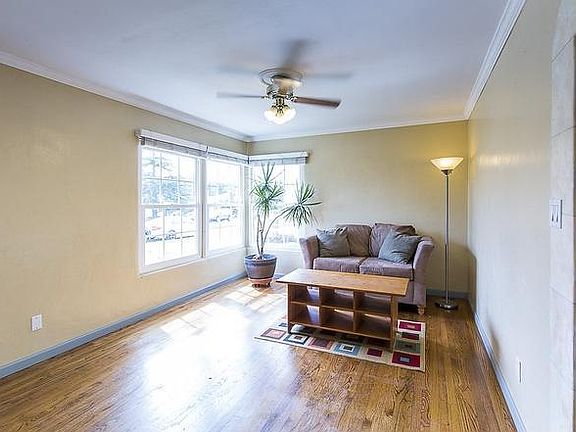 Living room with hardwood floors.