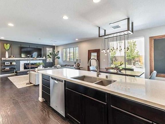 Kitchen with spacious island.