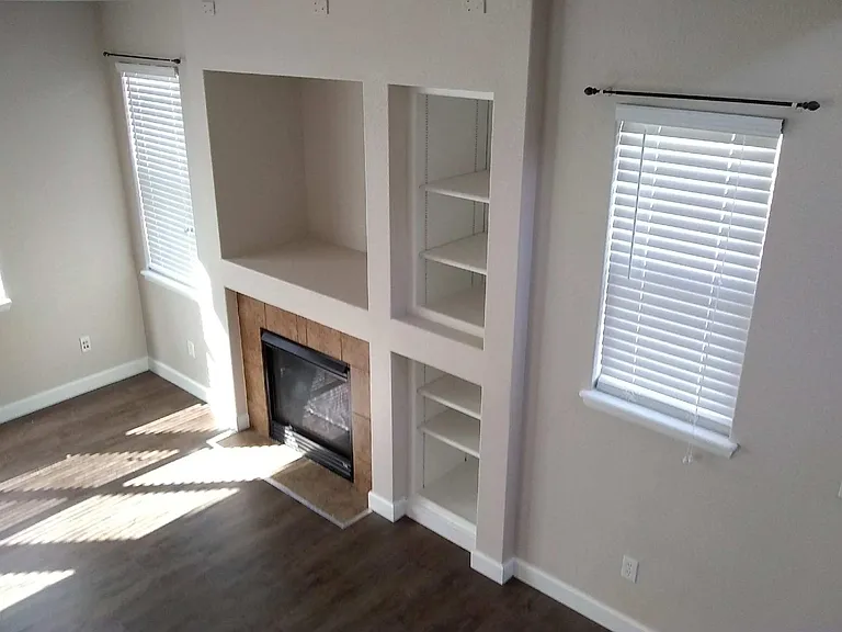 entertainment enter showing new flooring and paint