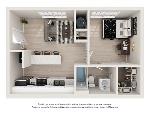 Floor plan 1 Bedroom (Newly Renovated)