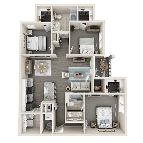 Floor plan 3BR 2BA