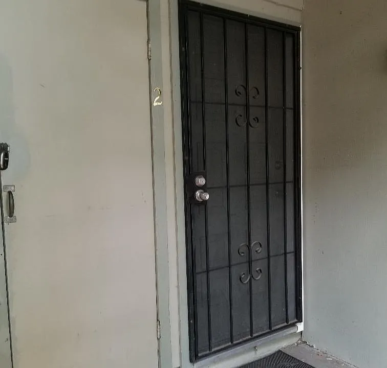Front door with security screen