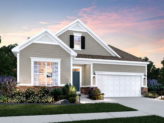 Cooper - Elevation A Optional Coach Lights and Stone Wainscot