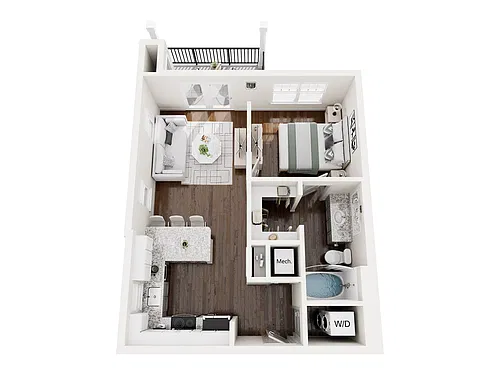 Floor plan Jr One Bedroom
