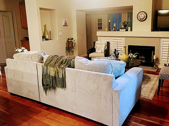 Family room with fireplace