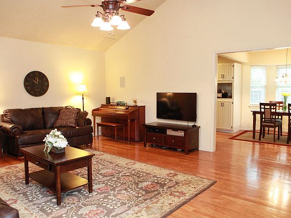 Family room opens to dining area right off of the kitchen