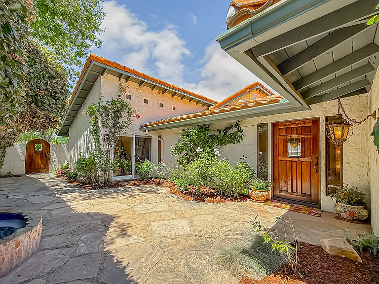 Courtyard patio and Front door