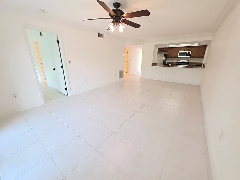 Living room and dining area.
