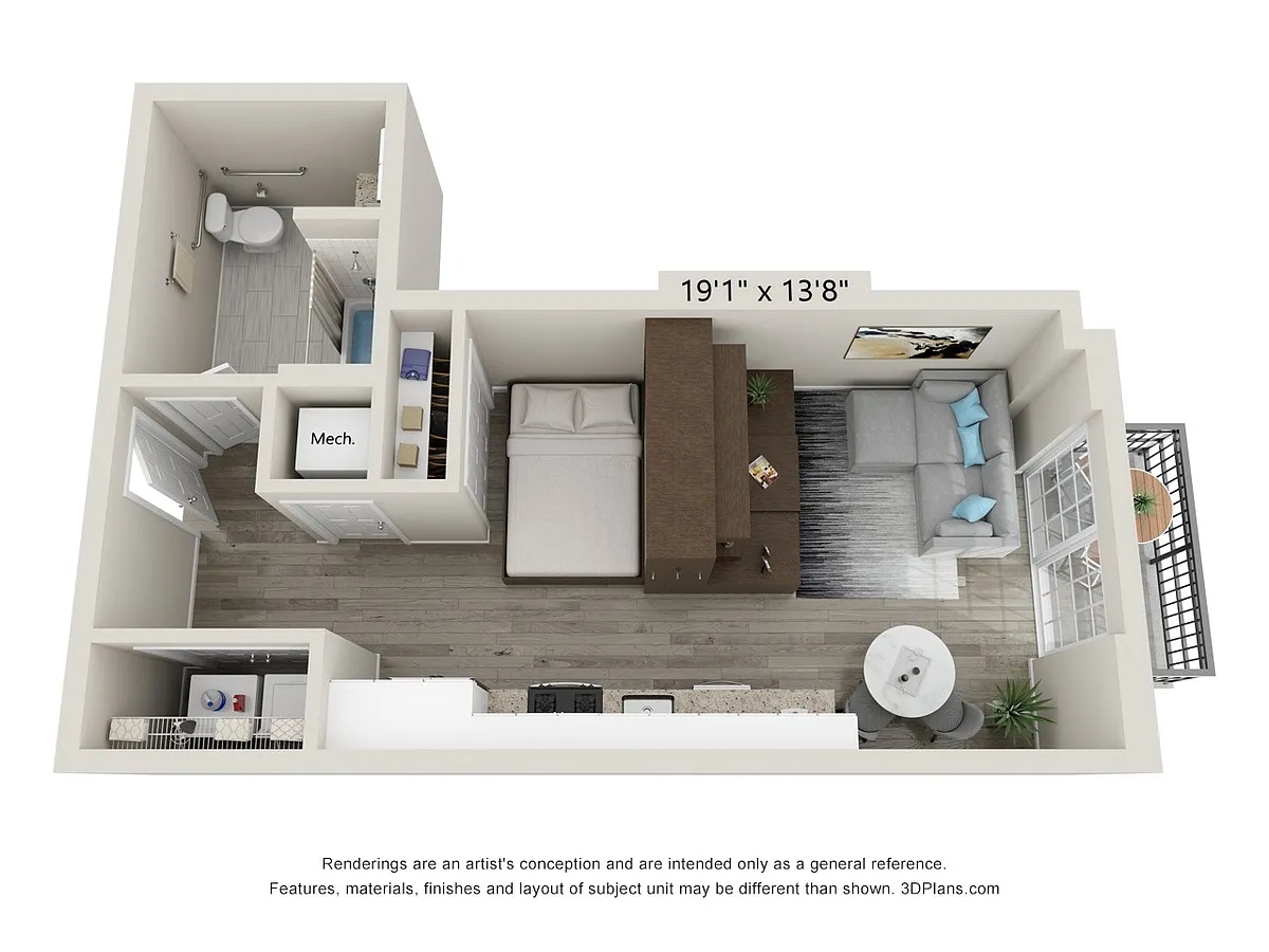 Floor plan Fully Furnished Studio Suite