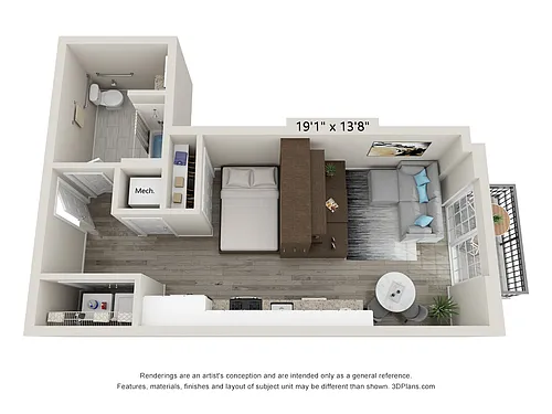 Floor plan Fully Furnished Studio Suite