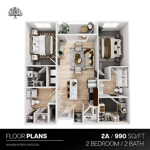 Floor plan 2 Bedroom 2 Bath