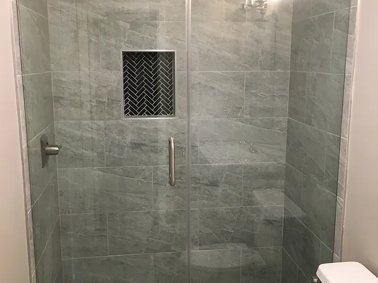 Shower in renovated bathroom