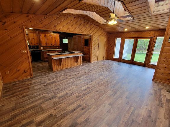 Living room with view of front door