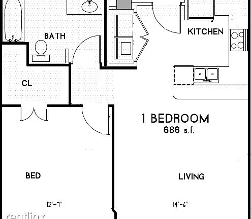 Hickory - 686 1 Bedroom