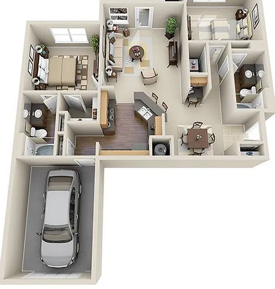 2 Bedroom | 2 Bath | 1186 SF | Attached Garage 2 Bedroom | 2 Bath | 1186 SF | Attached Garage