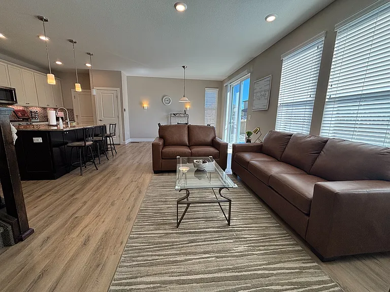 New leather sofa and loveseat