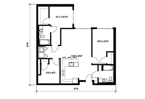 Floor plan 2x2 Den E8