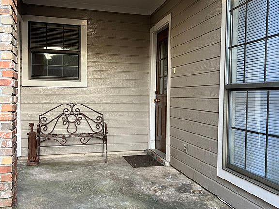 Exterior covered seating area.