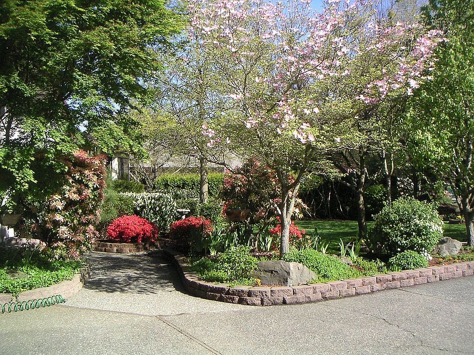 Lush front yard landscaping