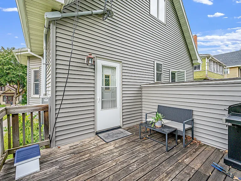 Deck for unit 1 and back entrance.