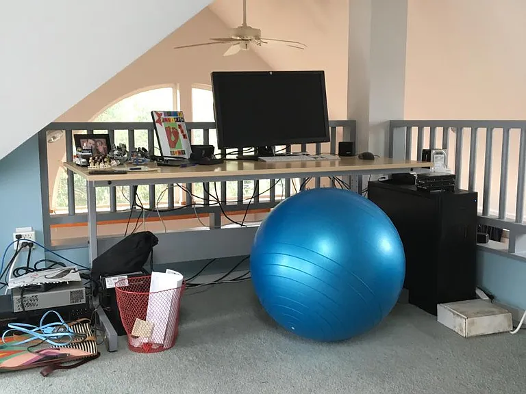 Loft rail - great place for an out of the way work area/yoga