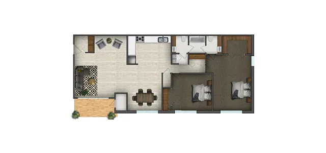 Floor plan 2 Bedroom Deluxe
