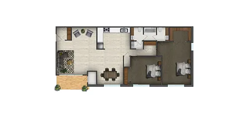 Floor plan 2 Bedroom Deluxe
