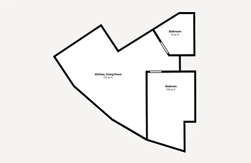 Floor plan 1 Bedroom with Balcony