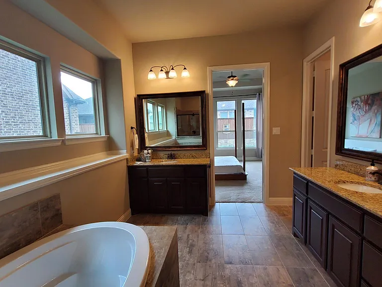 Master bath facing master bedroom