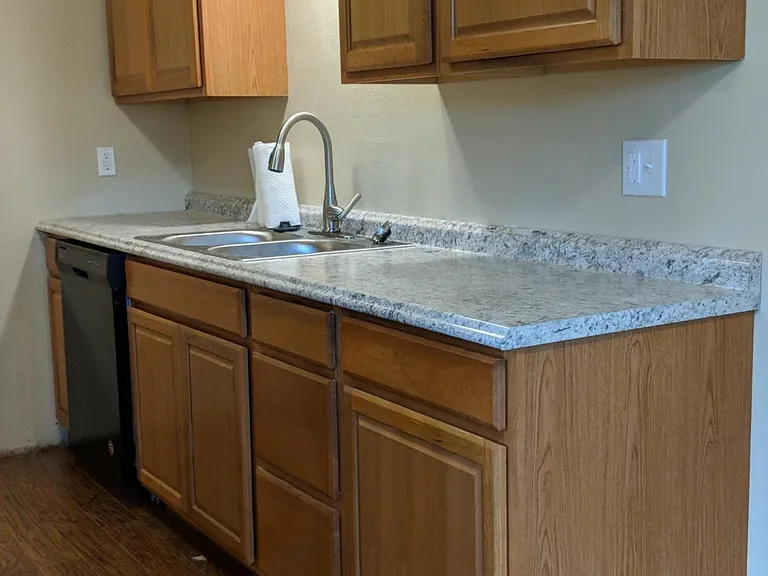 One side of kitchen after remodel.