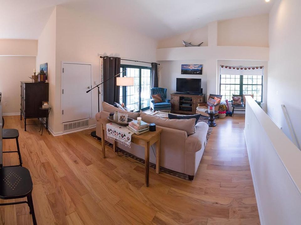 Living room, dining and kitchen.