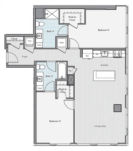 Floor plan 2 BR H