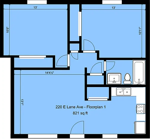 Floor plan Apt- 3C