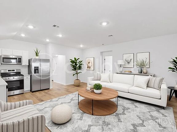 Virtual staged living room