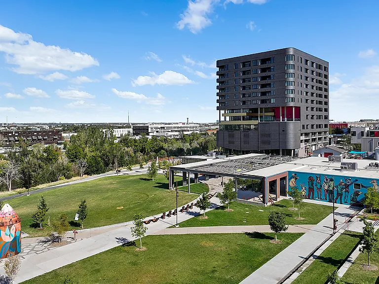 Public RiNO Art Park and Library next door.