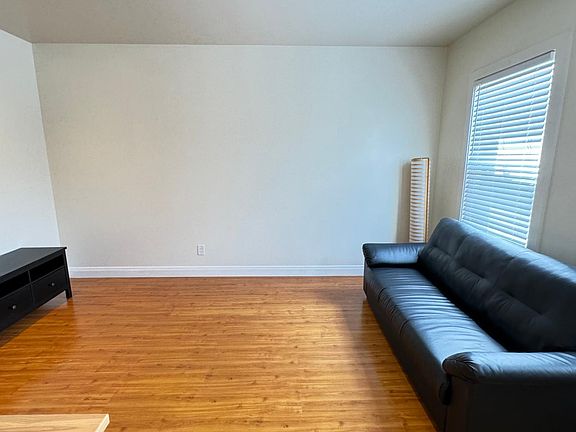 Spacious living room with nice size couch, console table. Matching standing light fixture on both side of the couch. Plenty of natural lights. And blinds in all rooms.