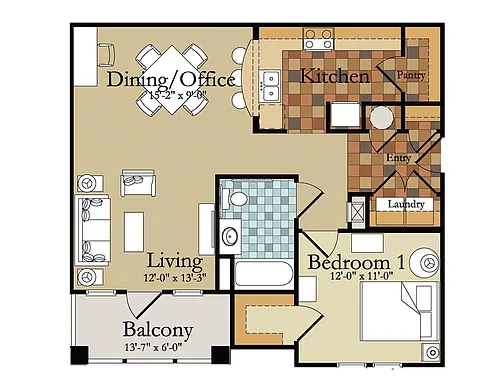 Floor plan 1 Bedroom